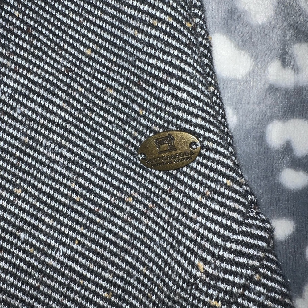 Scotch & Soda Herringbone Button Down Shirt – Black White Tailored Fit - Picture 7 of 10